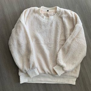 Ivory Fuzzy Sherpa Sweatshirt